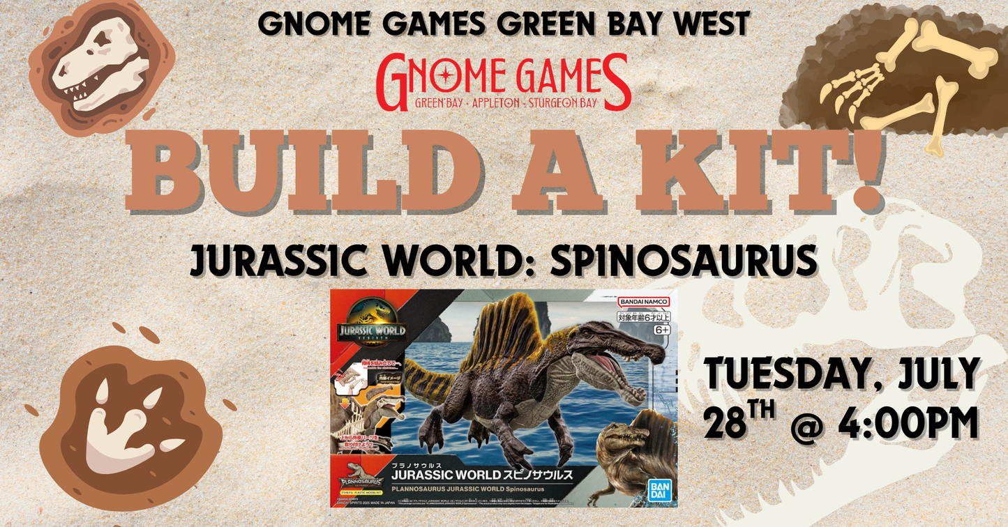 Build a Kit: Jurassic World Spinosaurus at Gnome Games Green Bay West @ Gnome Games - Green Bay West (Jul 28) - Ticket