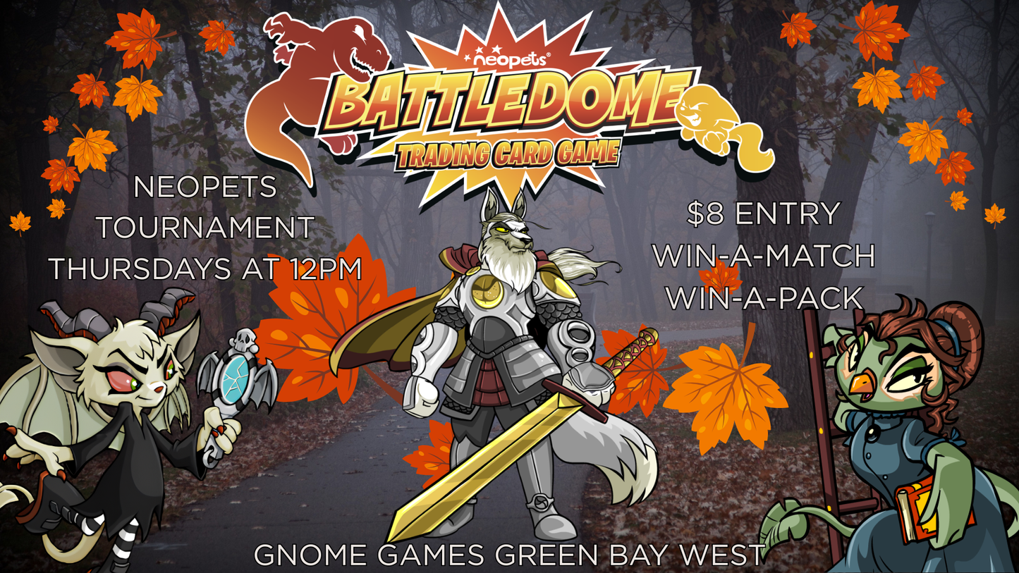 Neopets Battledome Weekly Tournaments at Gnome Games Green Bay West @ Gnome Games - Green Bay West (Sep 3) - Ticket