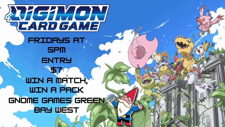 Digimon Weekly Tournament at Gnome Games Green Bay West @ Gnome Games - Green Bay West (Sep 25) - Ticket