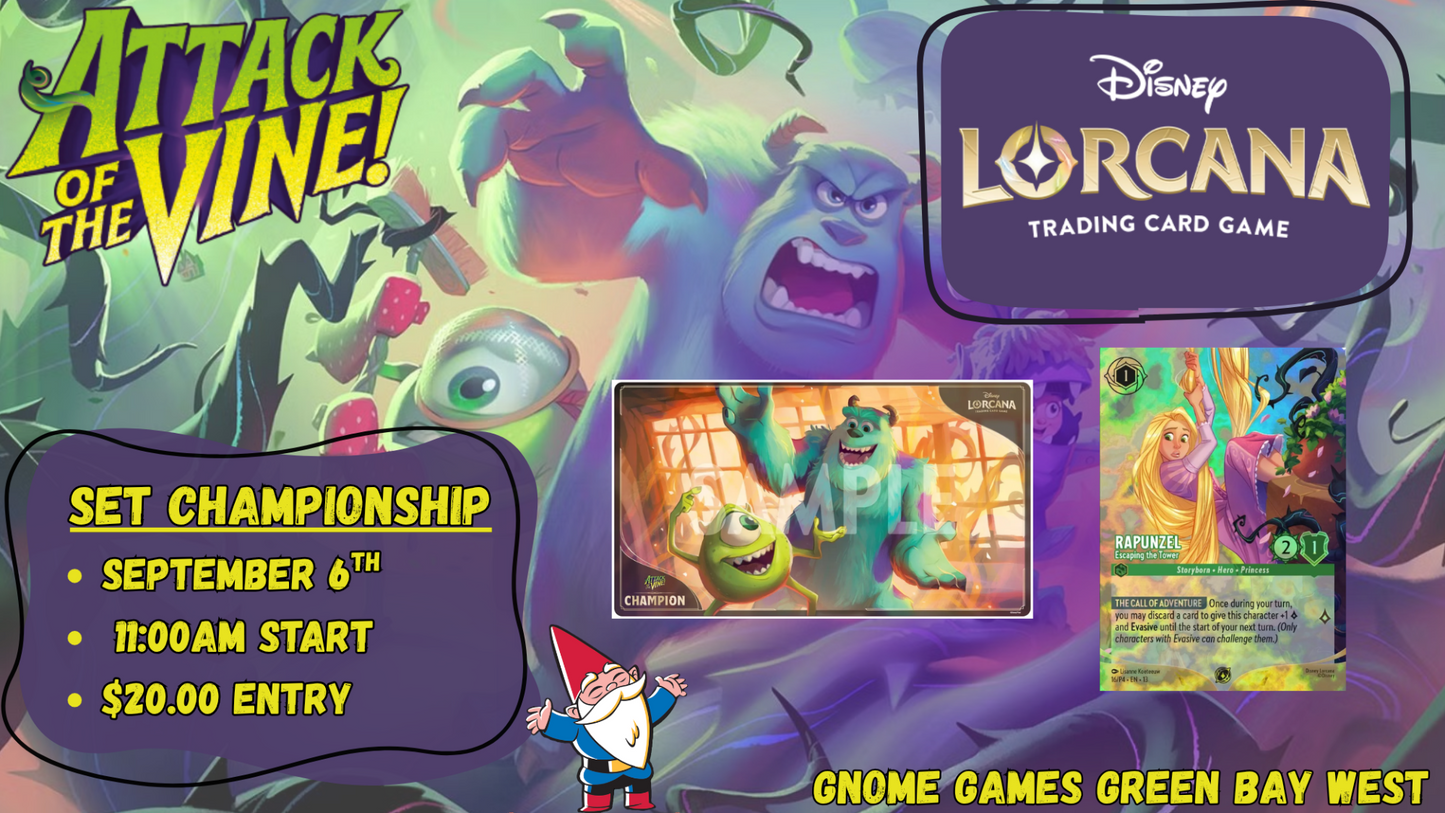 Disney Lorcana: Attack of the Vine Store Championship at Gnome Games Green Bay West @ Gnome Games - Green Bay West (Sep 6) - Ticket
