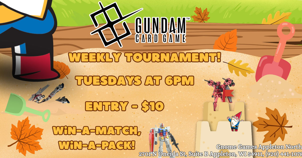 Gundam Card Game Weekly Tournament at Gnome Games Appleton North @ Gnome Games - Appleton North (Oct 6) - Ticket