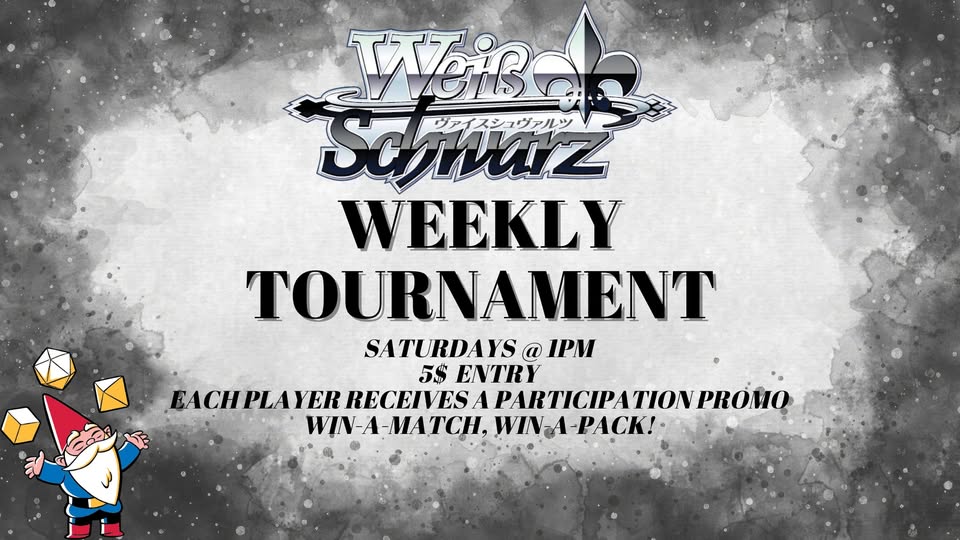 Weiss Schwarz Weekly Tournament at Gnome Games Green Bay West @ Gnome Games - Green Bay West (Sep 26) - Ticket