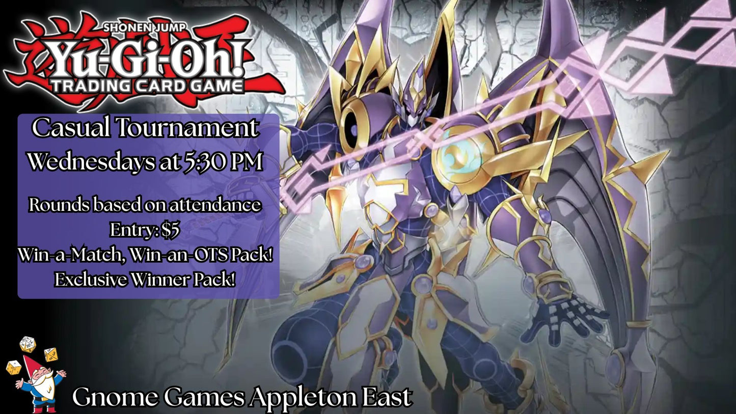 Yu-Gi-Oh! Weekly Tournament at Gnome Games Appleton East - $5 @ Gnome Games - Appleton East (Oct 28) - Ticket