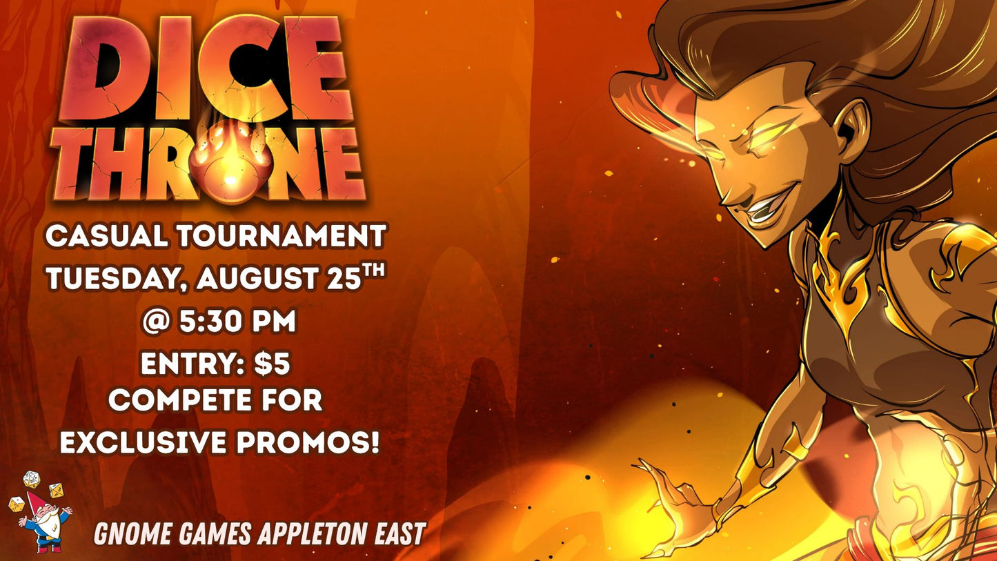 Dice Throne Monthly Tournament at Gnome Games Appleton East - $5 @ Gnome Games - Appleton East (Aug 25) - Ticket
