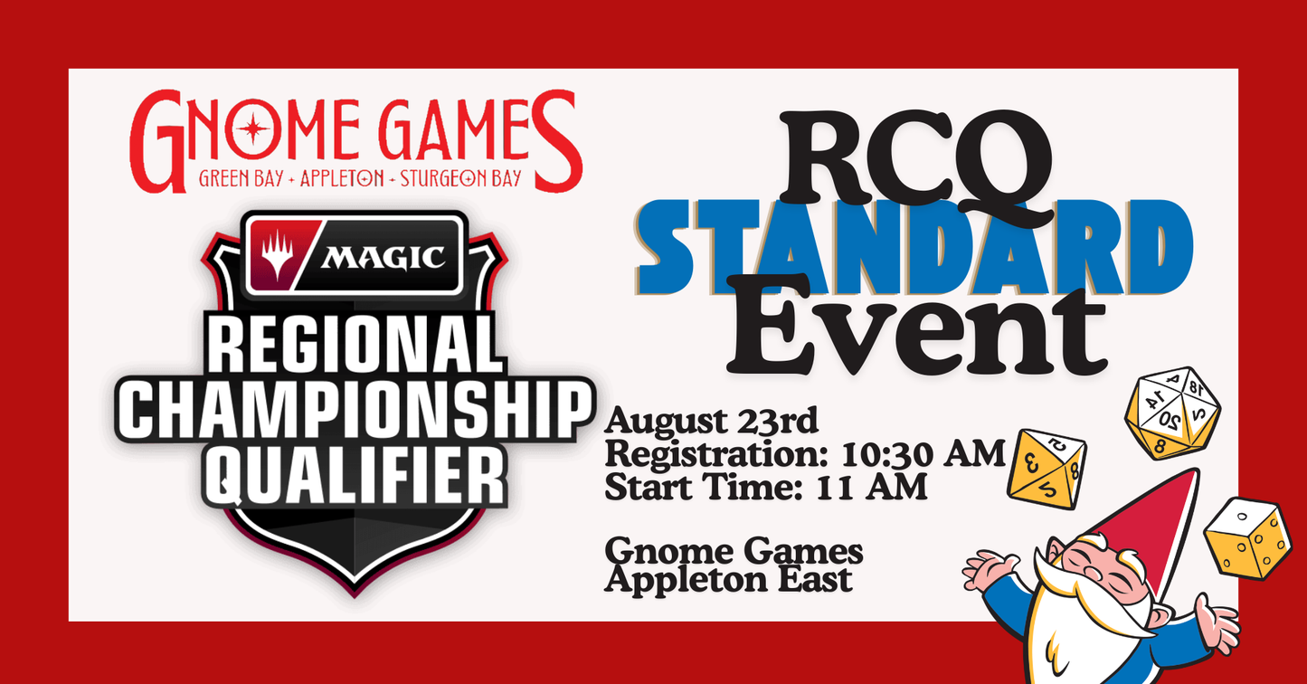 Magic the Gathering RCQ Round 2 Standard at Gnome Games Appleton East - $30 @ Gnome Games - Appleton East (Aug 23) - Ticket