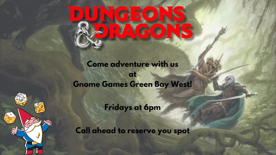 Dungeons and Dragons at Gnome Games Green Bay West @ Gnome Games - Green Bay West (Sep 11) - Ticket