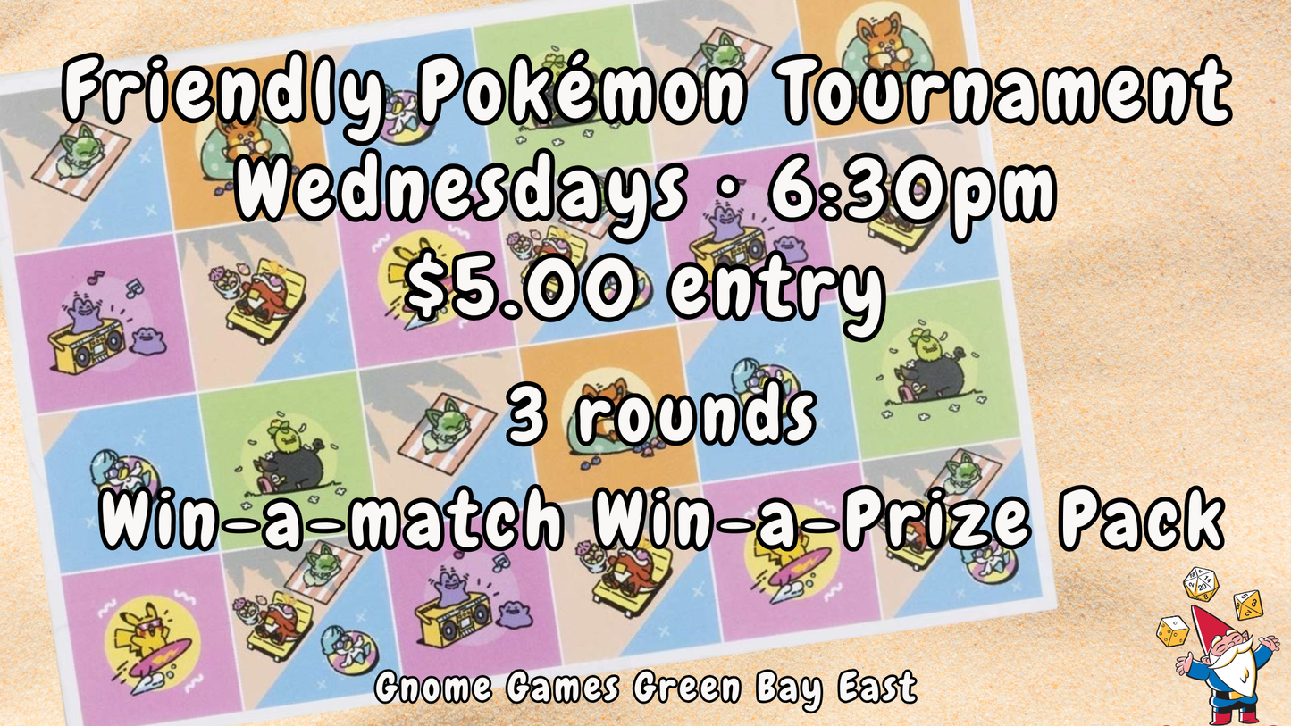 Friendly Pokémon Tournament at Gnome Games Green Bay East @ Gnome Games - Green Bay East (Aug 19) - Ticket