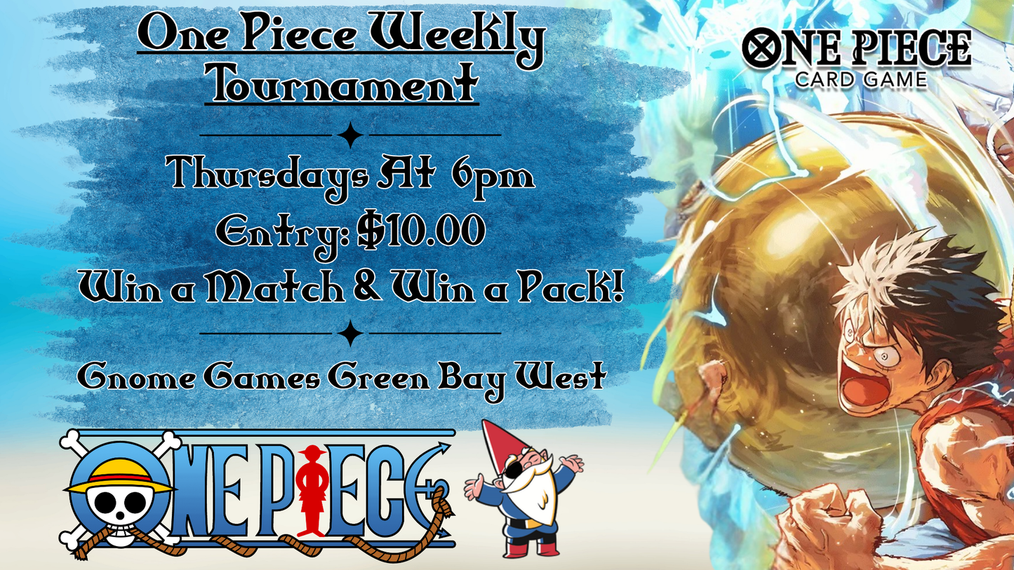 One Piece Weekly Tournament at Gnome Games Green Bay West @ Gnome Games - Green Bay West (Sep 17) - Ticket