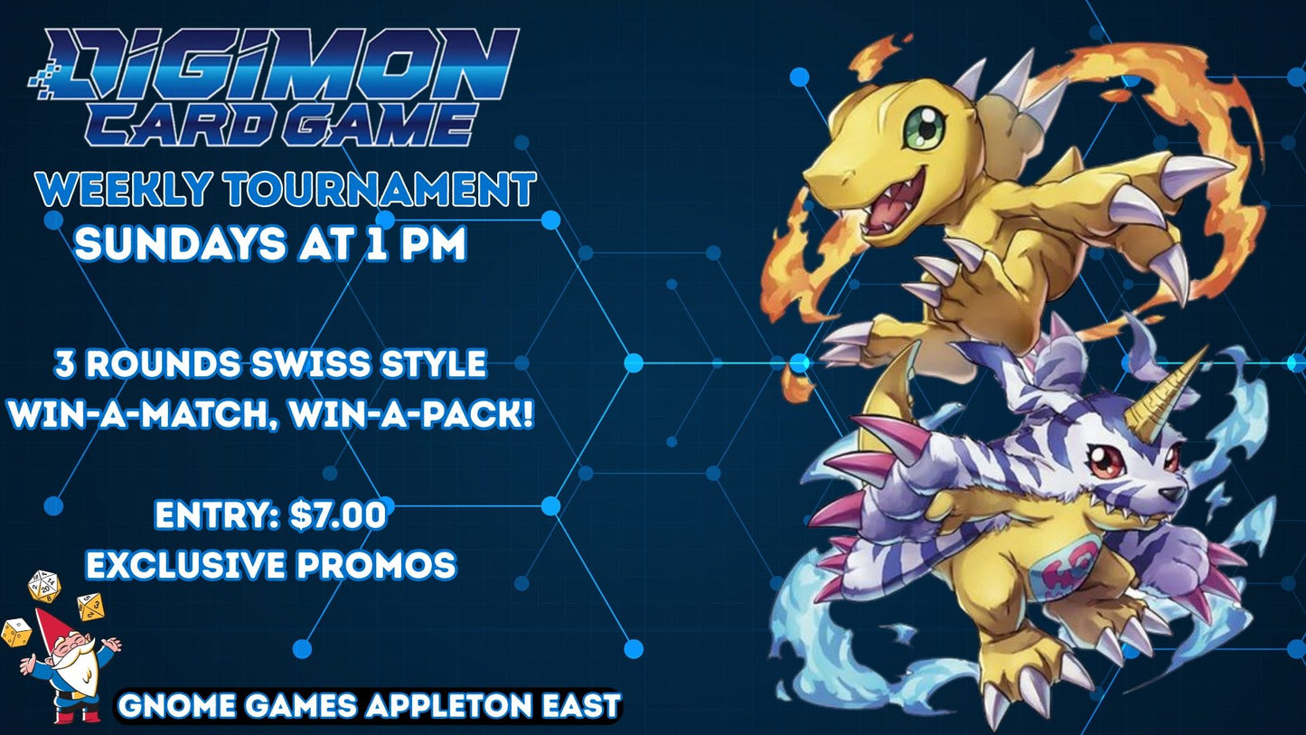 Digimon Weekly Tournament at Gnome Games Appleton East - $7 @ Gnome Games - Appleton East (Oct 11) - Ticket