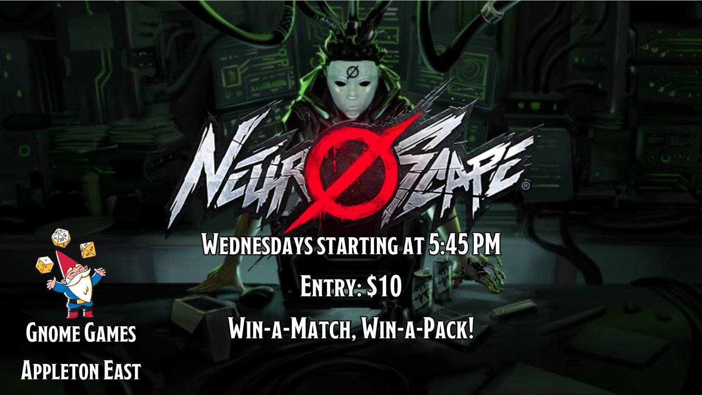 Neuroscape Weekly Tournaments at Gnome Games Appleton East - $10 @ Gnome Games - Appleton East (Sep 2) - Ticket