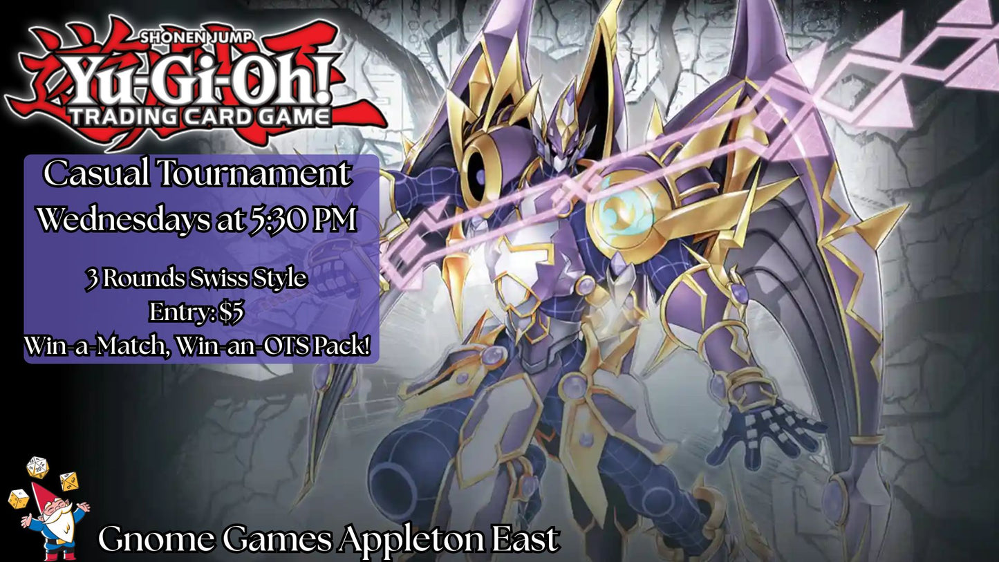 Yu-Gi-Oh! Weekly Tournament at Gnome Games Appleton East - $5 @ Gnome Games - Appleton East (Aug 26) - Ticket
