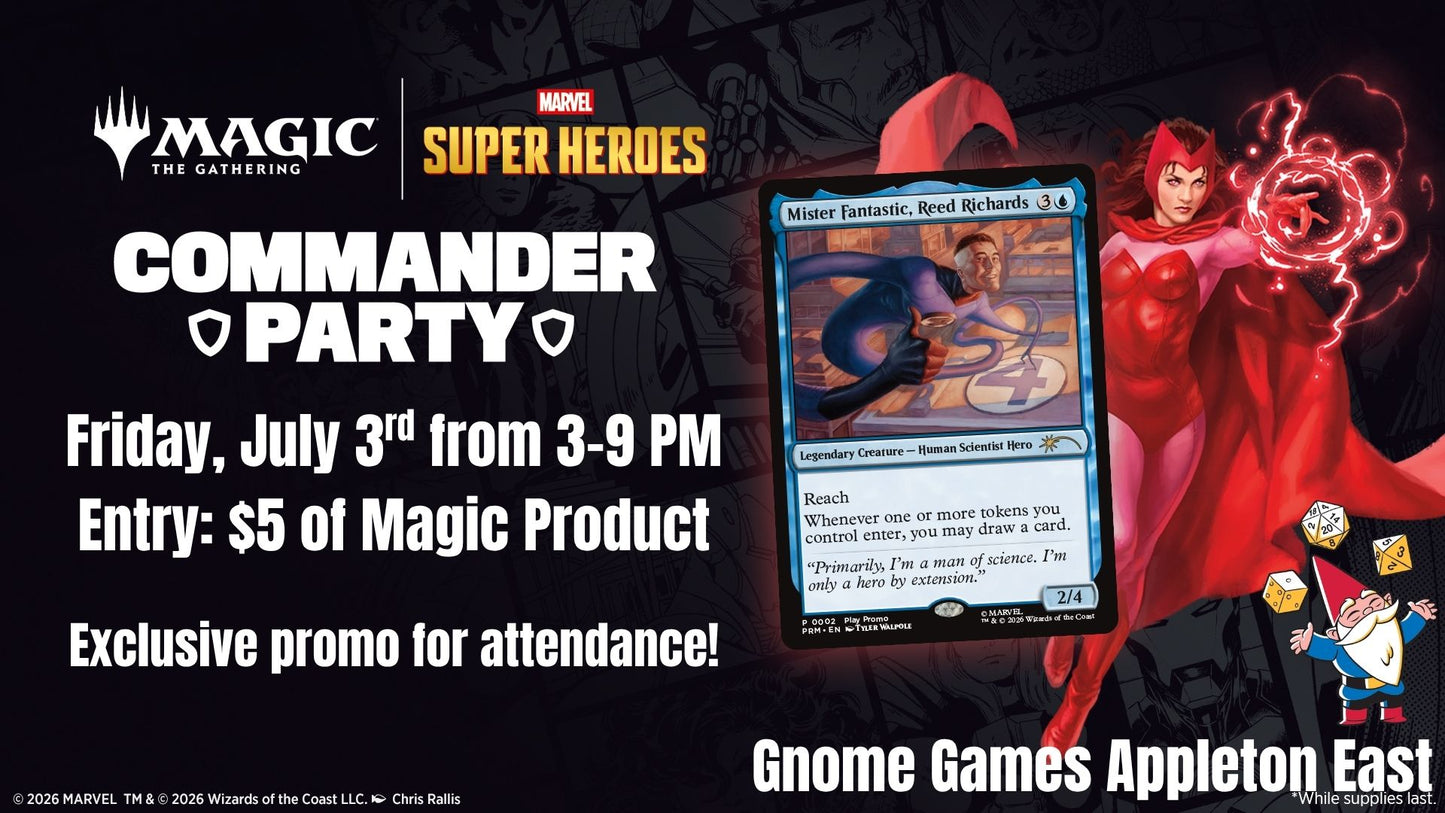 Magic the Gathering x Marvel Superheroes Commander Party at Gnome Games Appleton East - $5* @ Gnome Games - Appleton East (Jul 3) - Ticket