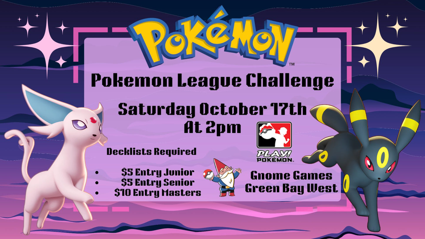 Pokemon October League Challenge at Gnome Games Green Bay West  @ Gnome Games - Green Bay West (Oct 17) - Ticket