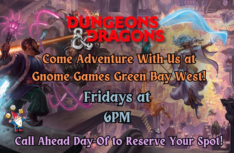 Dungeons and Dragons at Gnome Games Green Bay West @ Gnome Games - Green Bay West (Oct 30) - Ticket