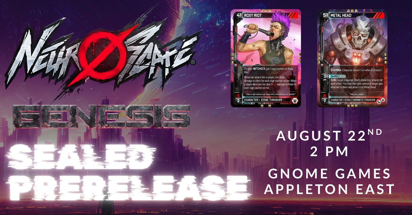 Neuroscape Trading Card Game Sealed Prerelease at Gnome Games Appleton East - $35 @ Gnome Games - Appleton East (Aug 22) - Ticket