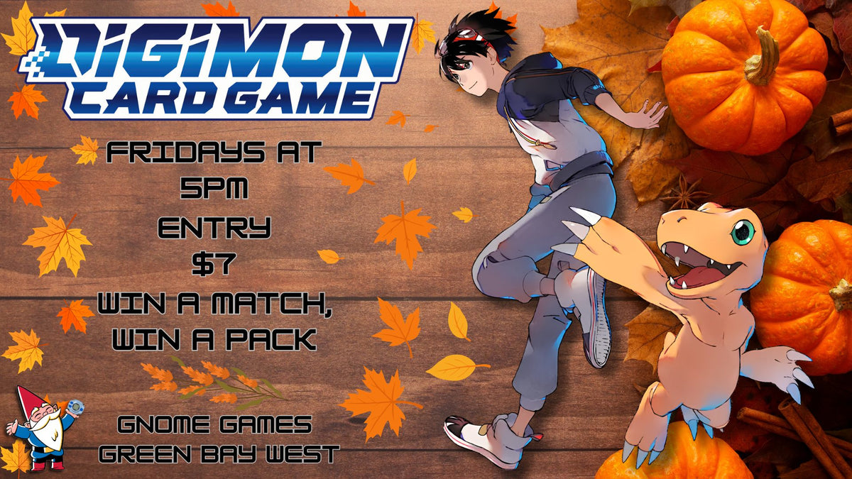 Digimon Weekly Tournament at Gnome Games Green Bay West @ Gnome Games - Green Bay West (Nov 27) - Ticket