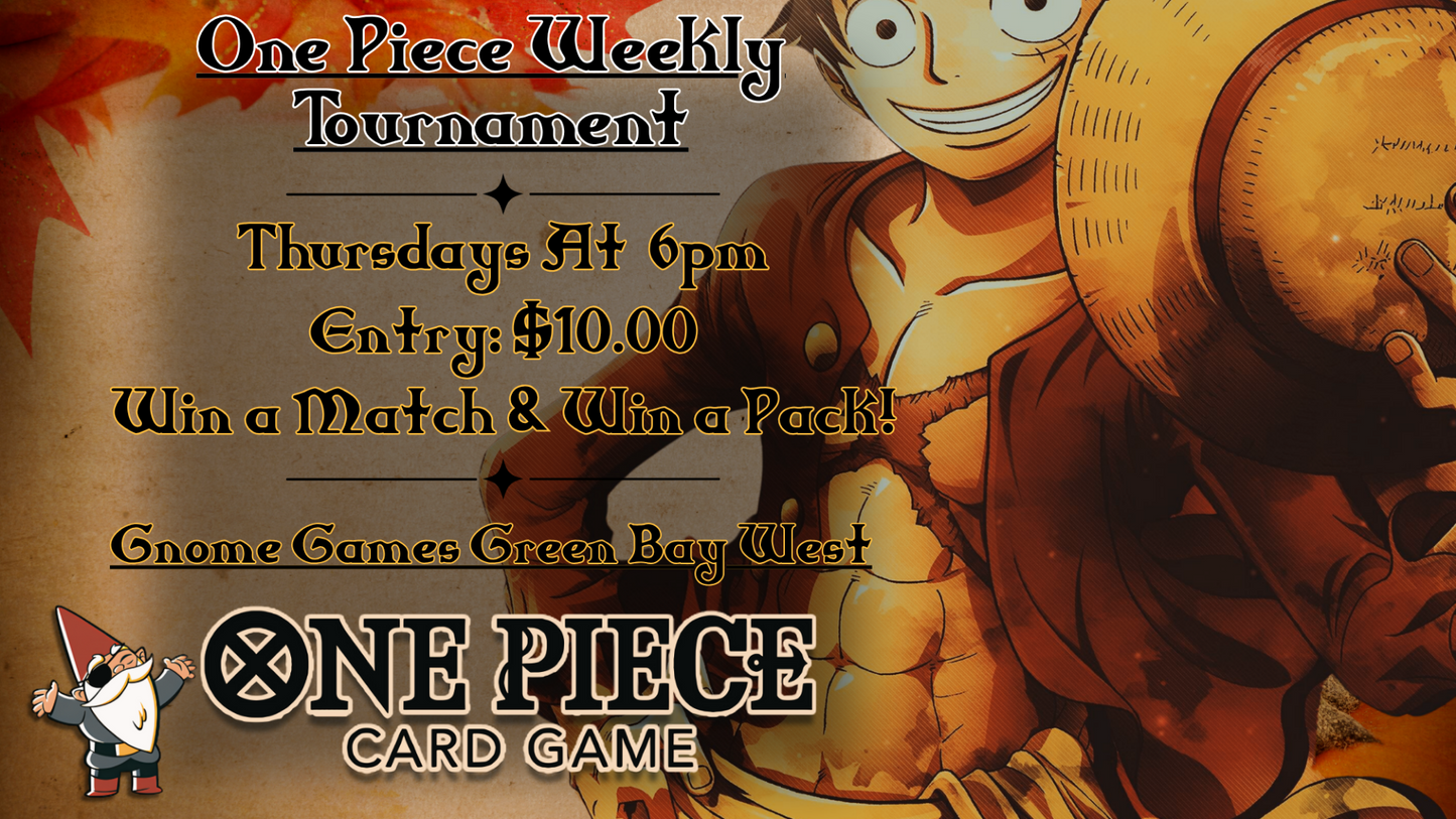 One Piece Weekly Tournament at Gnome Games Green Bay West @ Gnome Games - Green Bay West (Sep 24) - Ticket