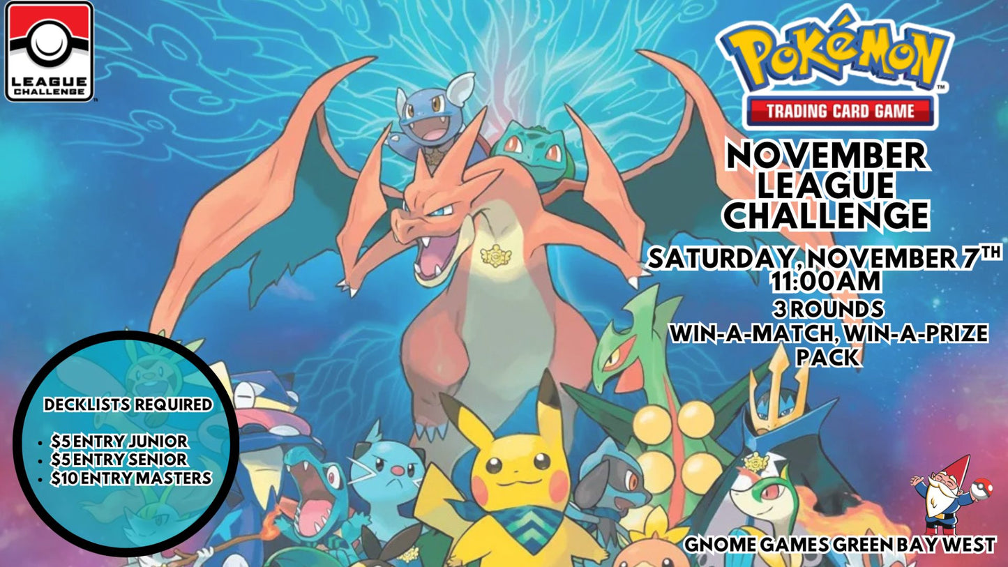 Pokemon November League Challenge at Gnome Games Green Bay West  @ Gnome Games - Green Bay West (Nov 7) - Ticket