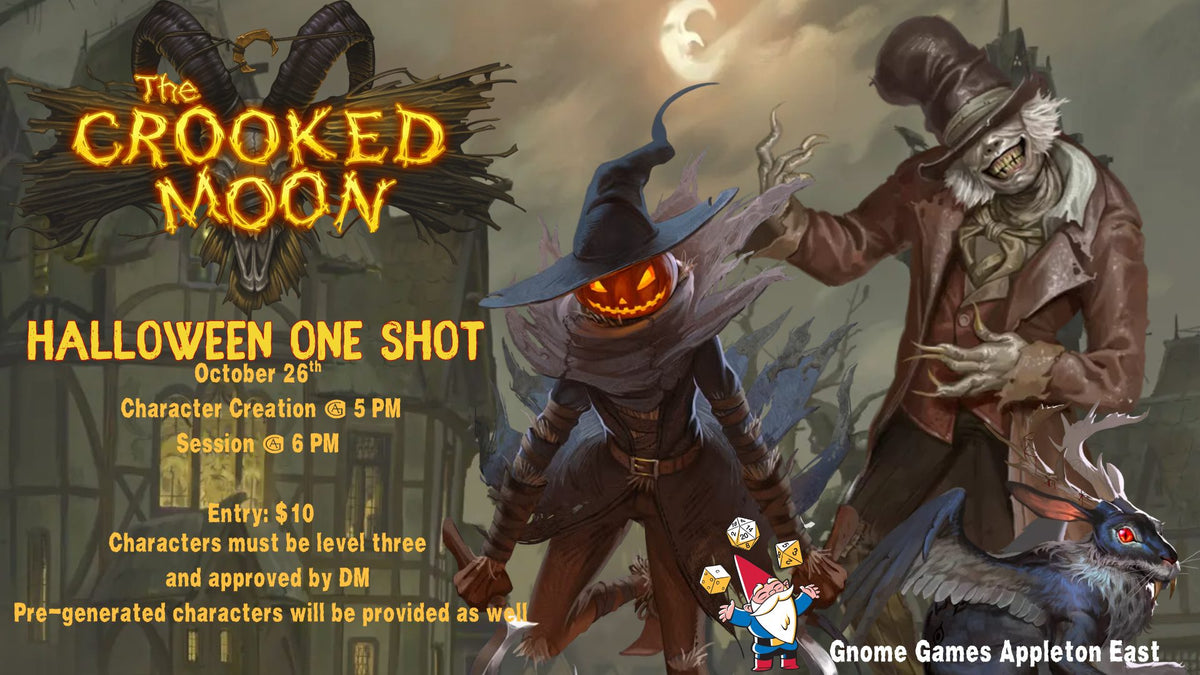 Dungeons & Dragons Halloween One-Shot: The Crooked House at Gnome Games Appleton East - $10 @ Gnome Games - Appleton East (Oct 26) - Ticket