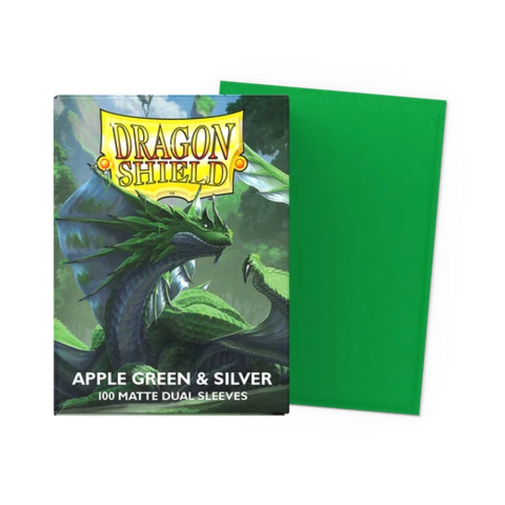 DS Apple Green & Silver Matte Dual Sleeves (100)