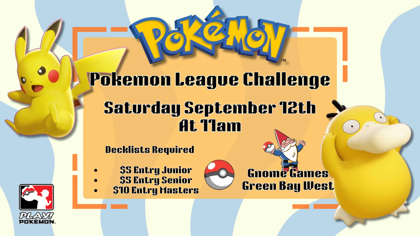 Pokemon September League Challenge at Gnome Games Green Bay West  @ Gnome Games - Green Bay West (Sep 12) - Ticket