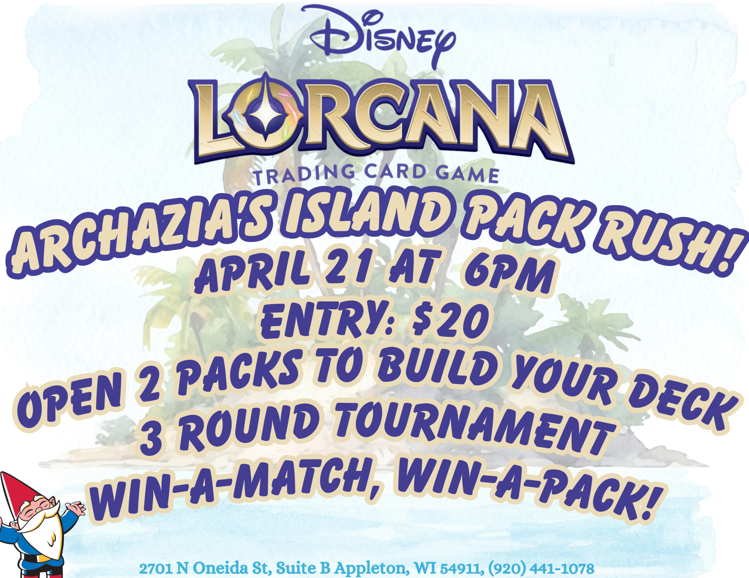 Archazia's Island Pack Rush at Gnome Games Appleton North