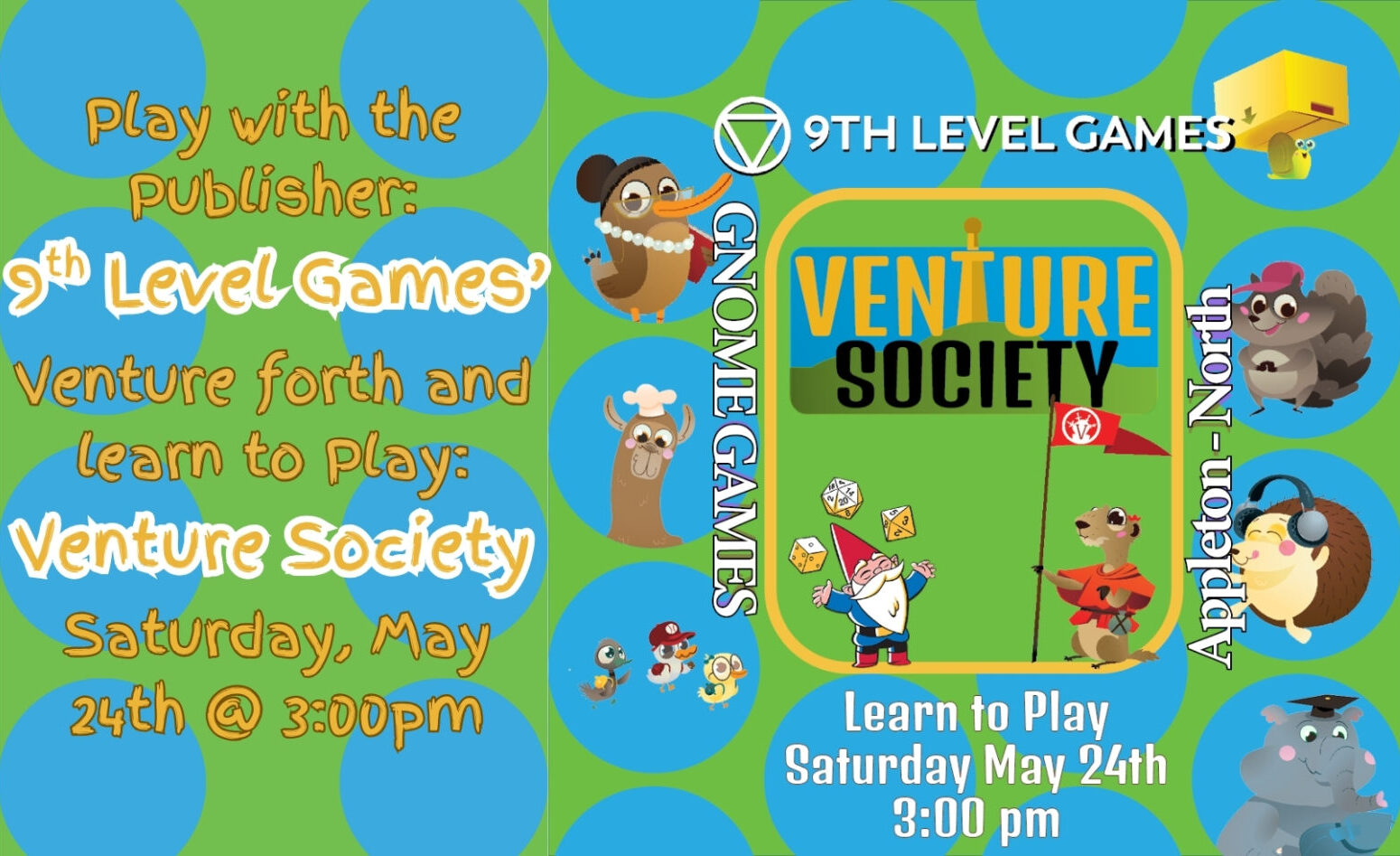 Learn to Play Venture Society at Gnome Games Appleton North