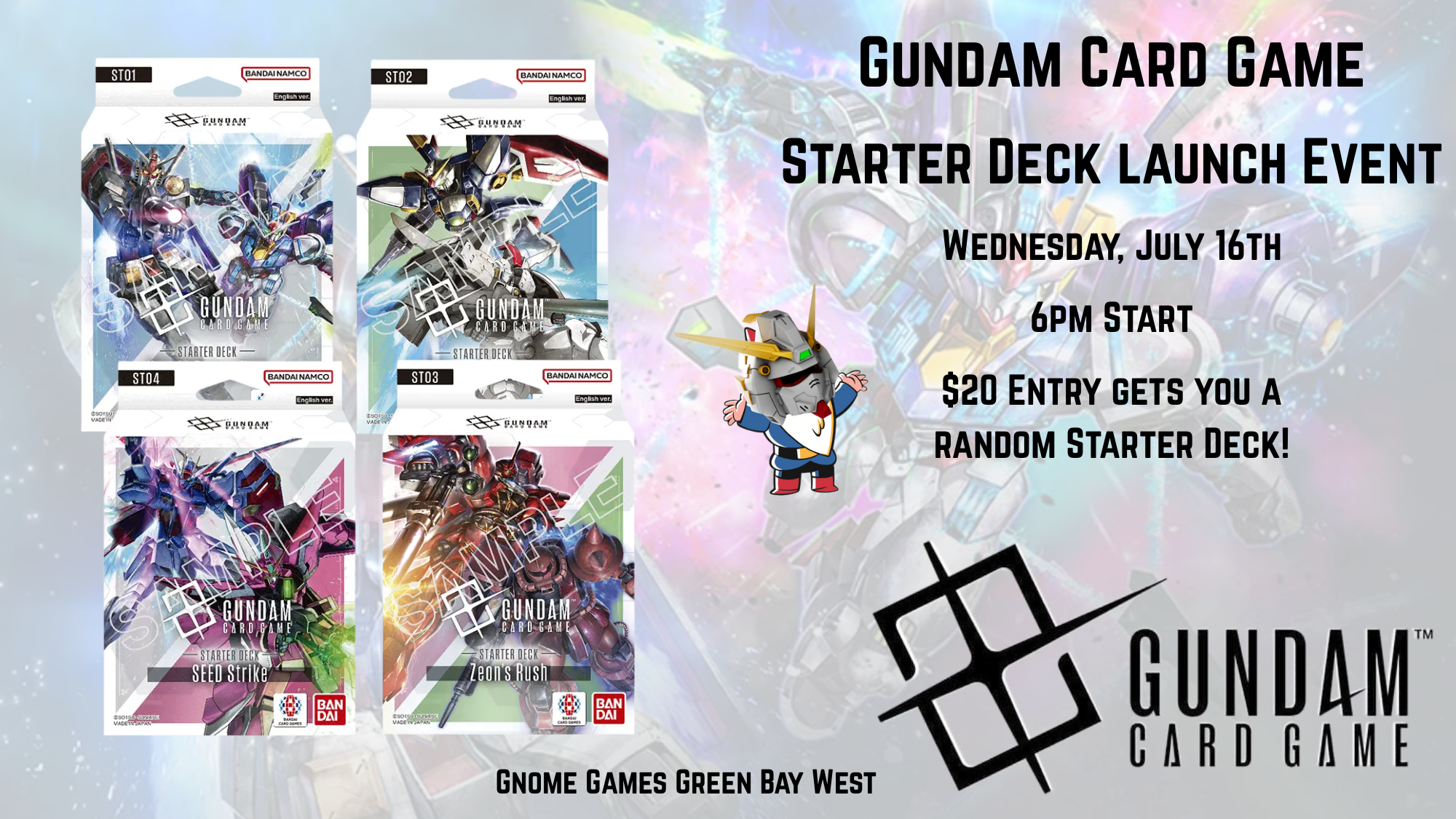 Gundam Starter Deck Launch Event! Join the Gnomes!