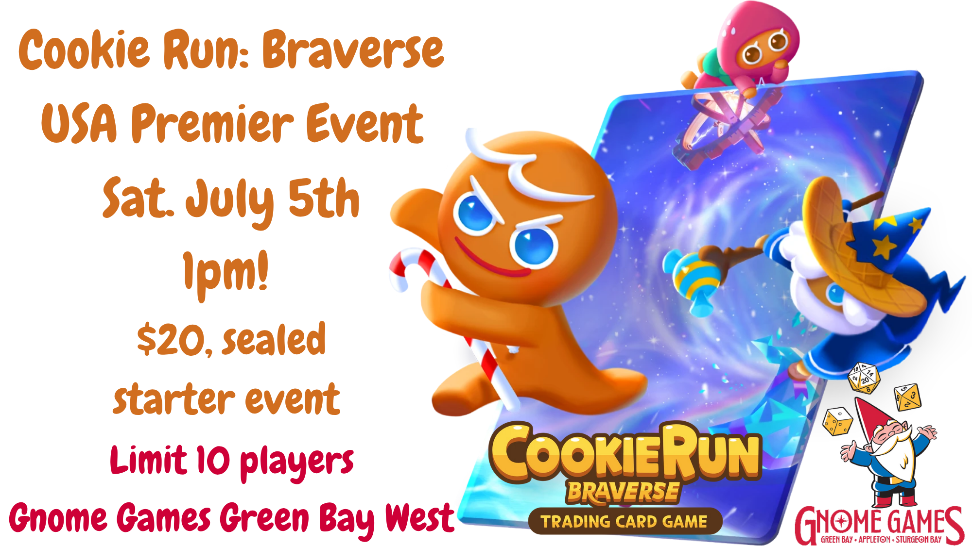 Cookie Run: Braverse Trading Card Game Gnome Games Green Bay West