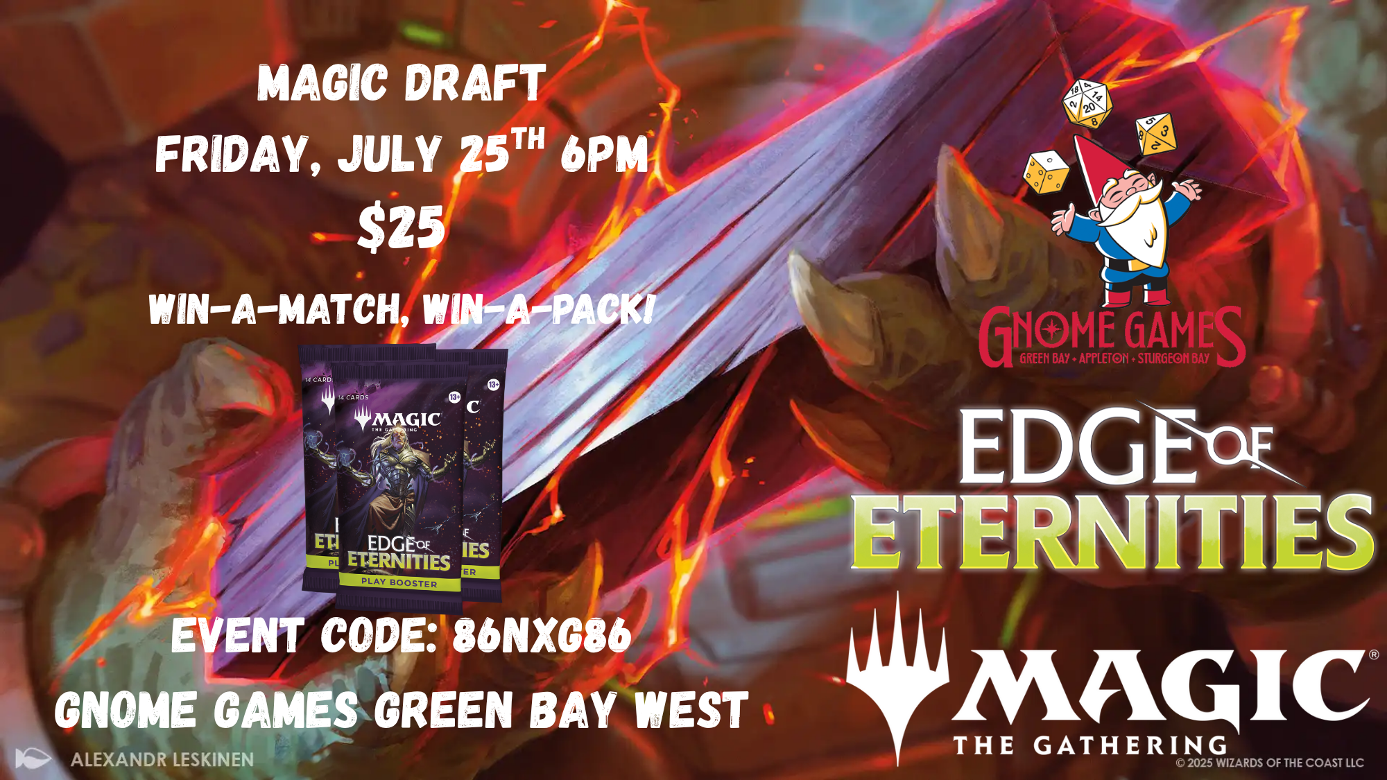 Draft Edge of Eternities Gnome Games Green Bay West
