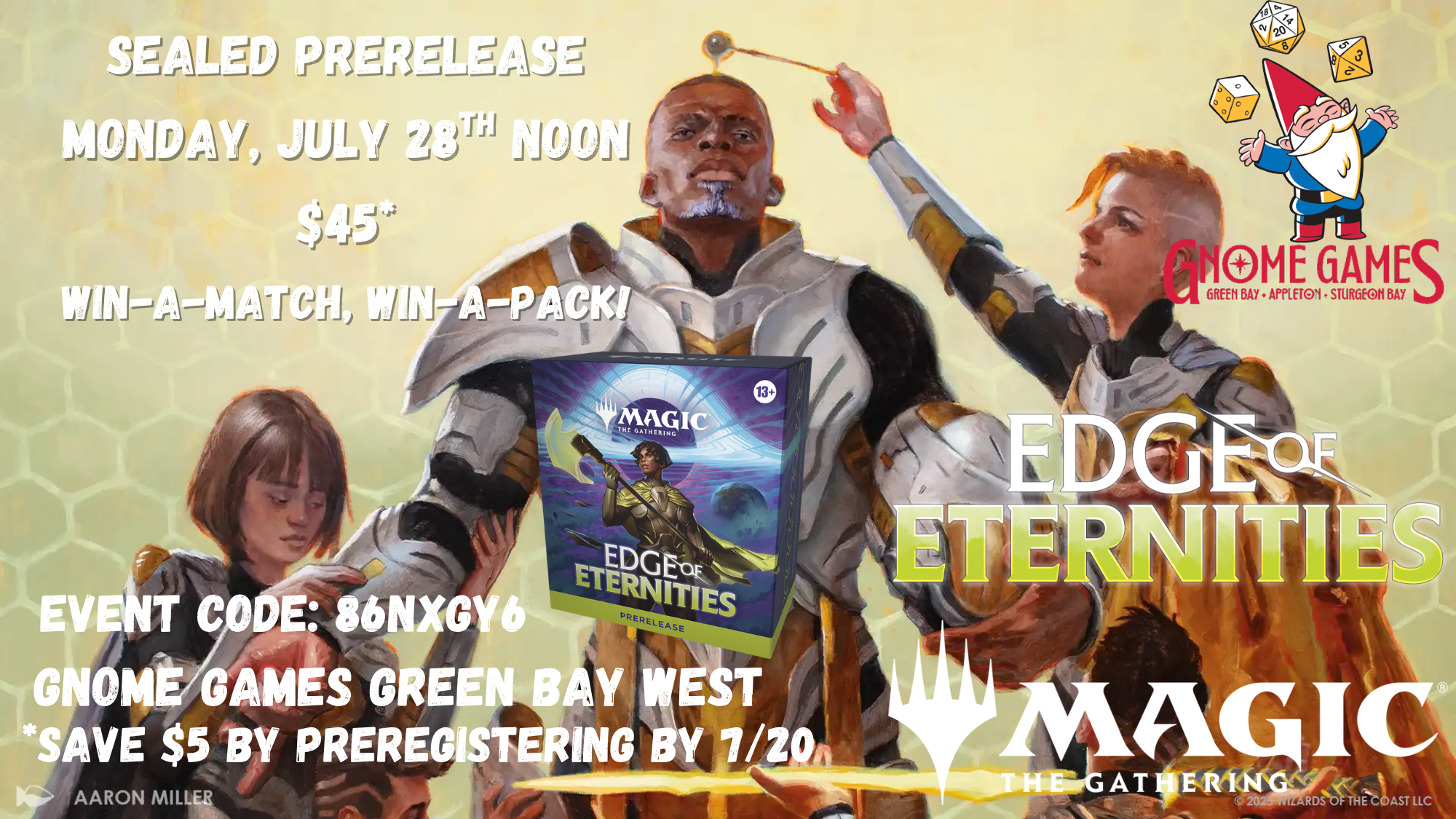 Green Bay West Prerelease, Monday, July 28th at Noon!