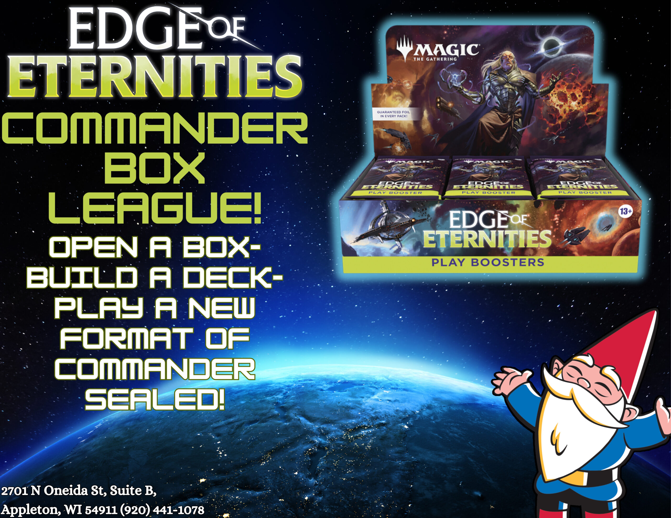 Edge of Eternities Commander Box League Prerelease at Gnome Games Appleton North