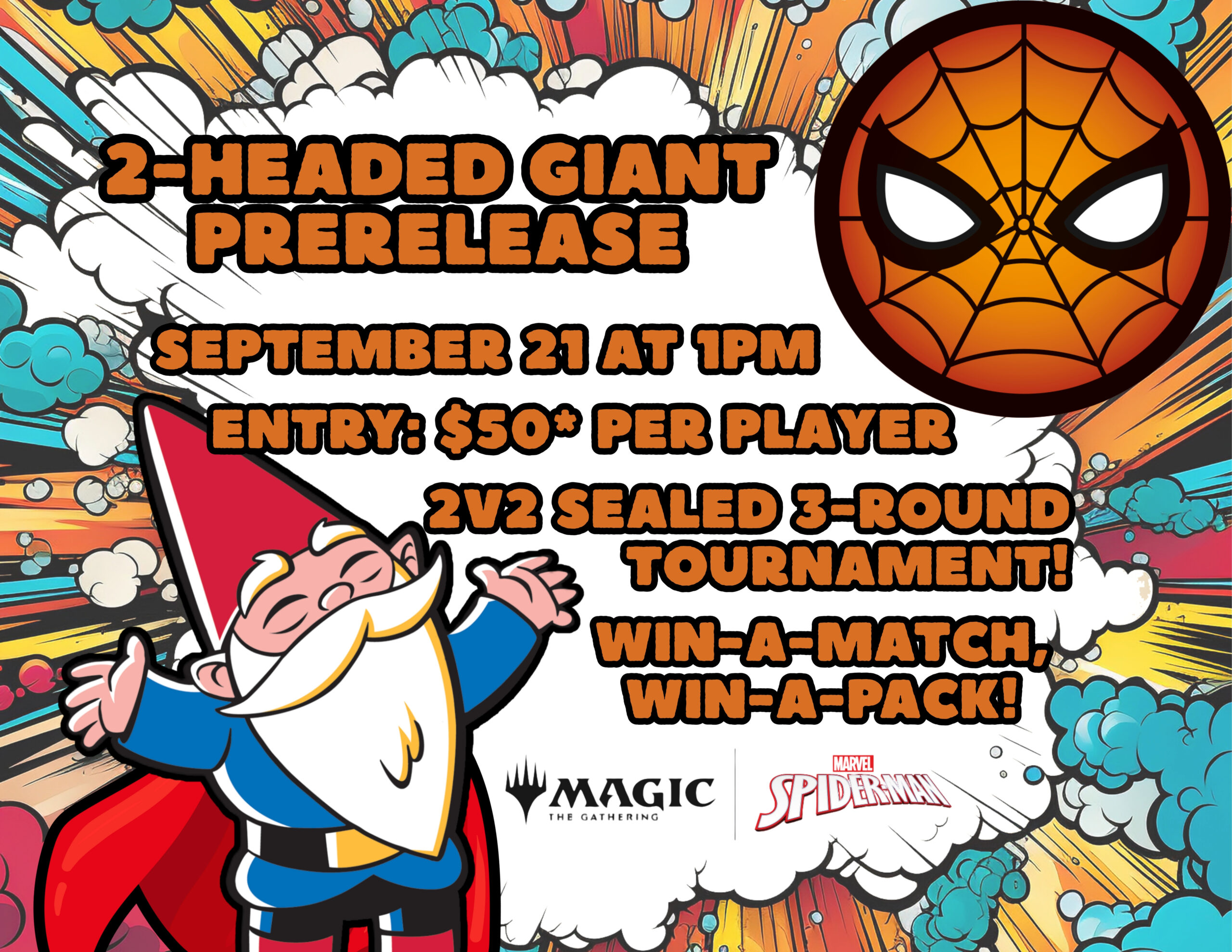 Magic: the Gathering Spiderman 2 Headed Giant Prerelease at Gnome Games Appleton North!