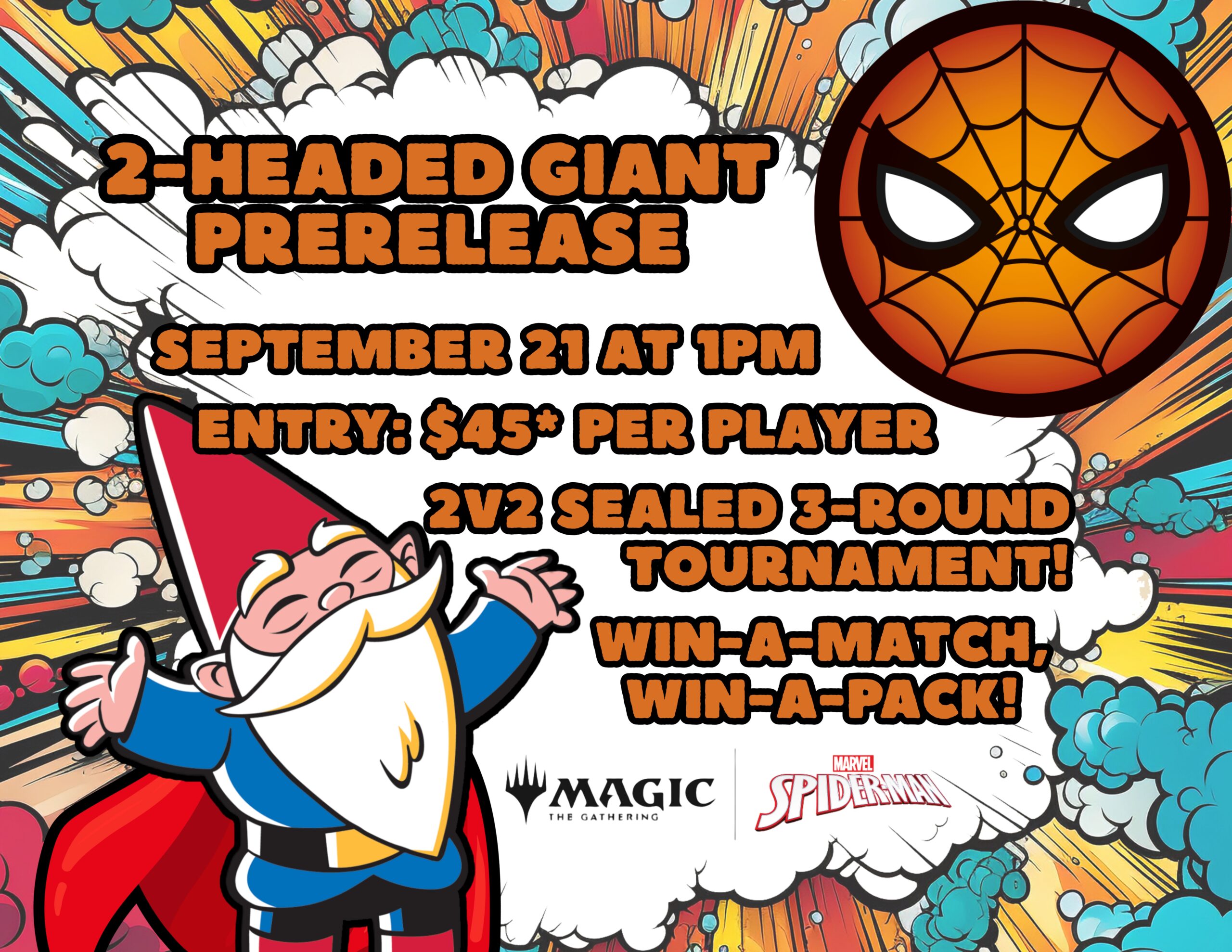 Magic: the Gathering Spiderman 2 Headed Giant Prerelease at Gnome Games Appleton North!