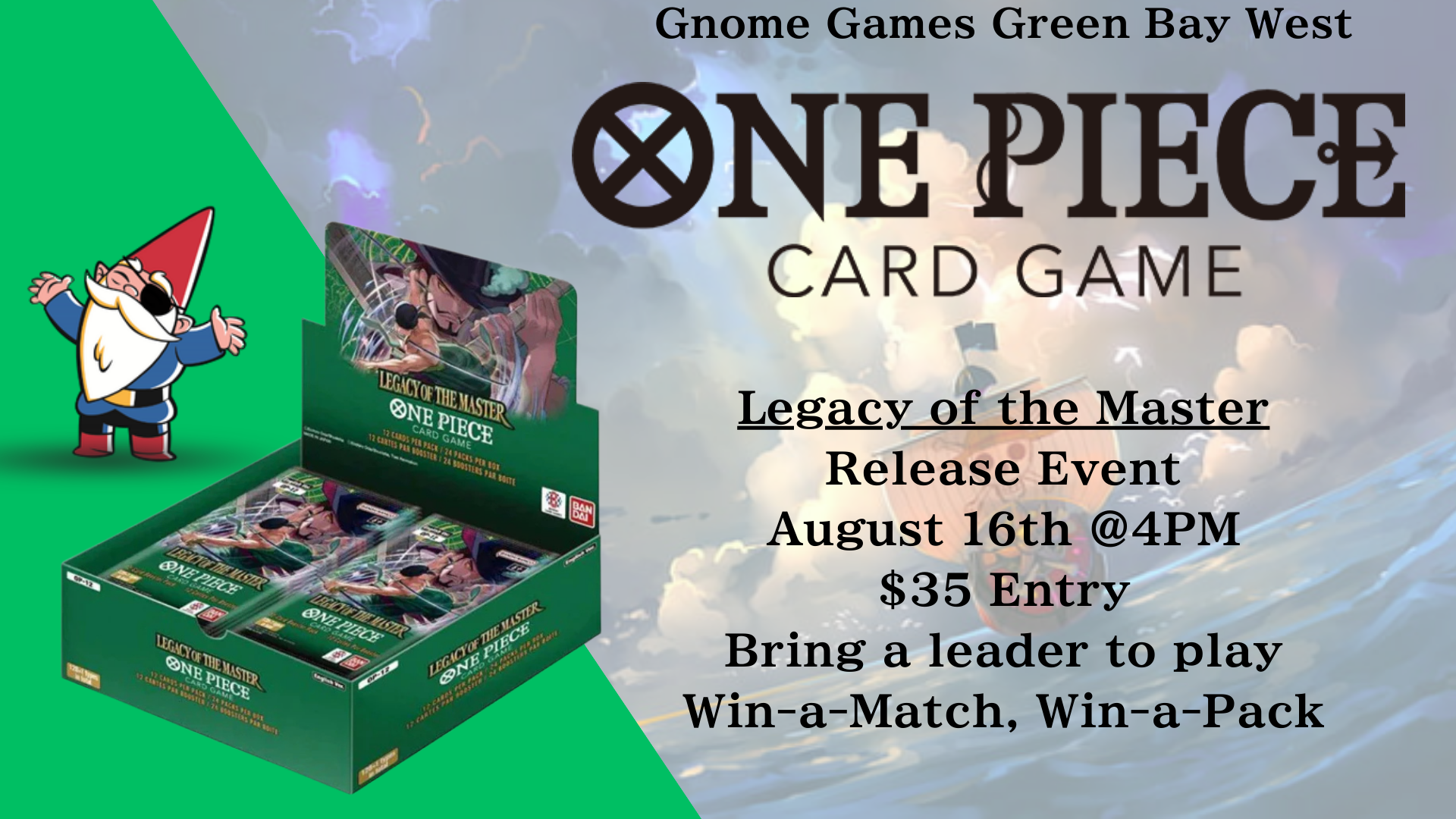 One Piece Card Game: OP 12 Release Event at Gnome Games GBW