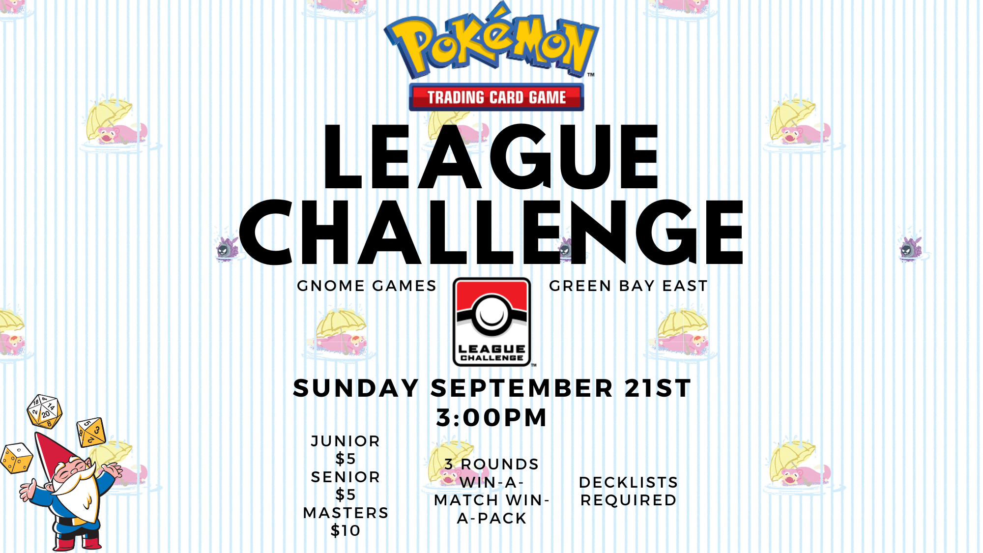 September Pokémon TCG League Challenge at Gnome Games Green Bay East
