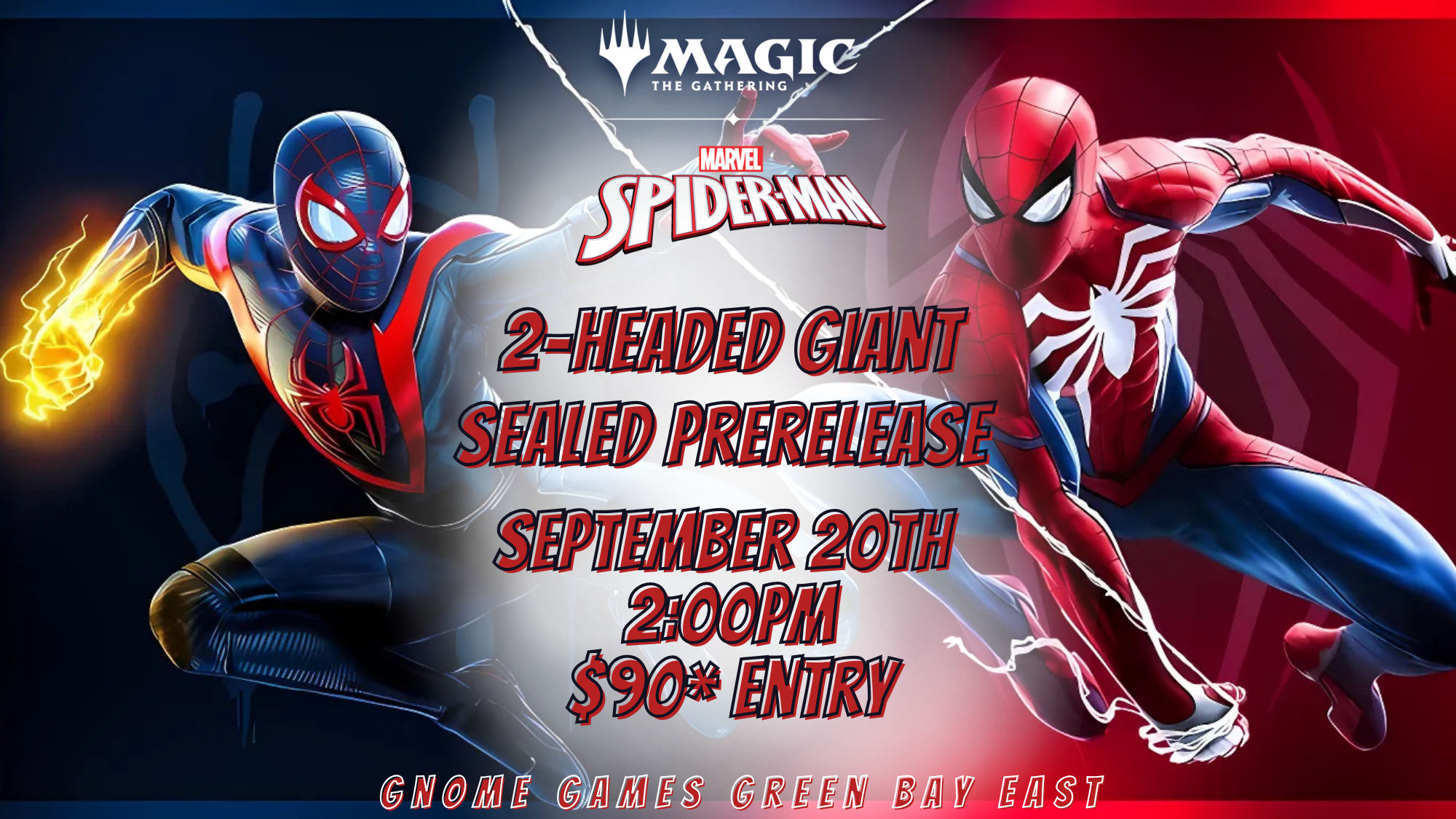 Magic the Gathering: Spiderman 2 Headed Giant Prerelease! – Green Bay East – $90*